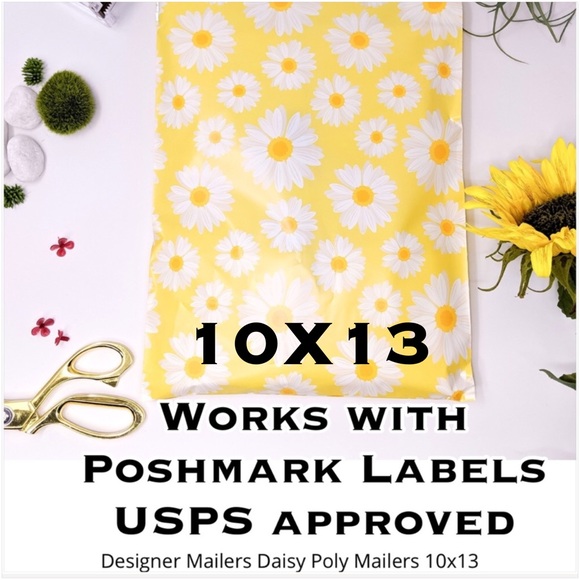 50 10X13 Yellow & Daisies Poly Mailers CLEARANCE - Picture 4 of 7